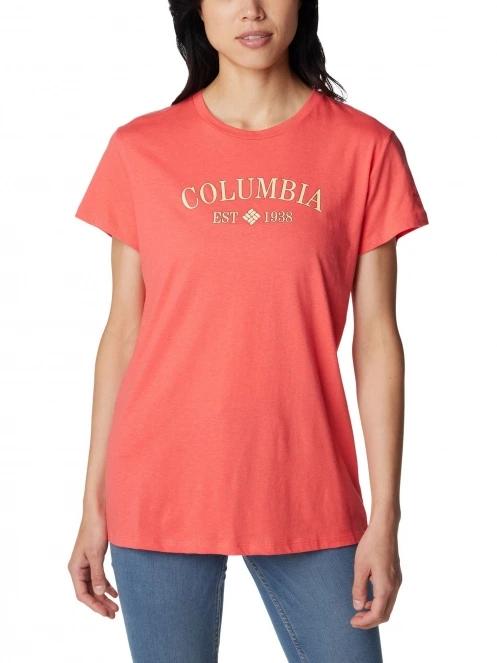 Columbia Columbia Trek Short Sleeve Graphic Tee női rövid ujjú póló piros színben 2