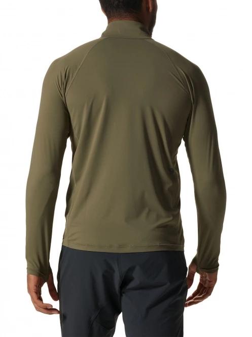 Mountain Hardwear Crater Lake 1/2 Zip férfi hosszú ujjú póló zöld színben 4