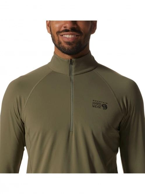 Mountain Hardwear Crater Lake 1/2 Zip férfi hosszú ujjú póló zöld színben 5