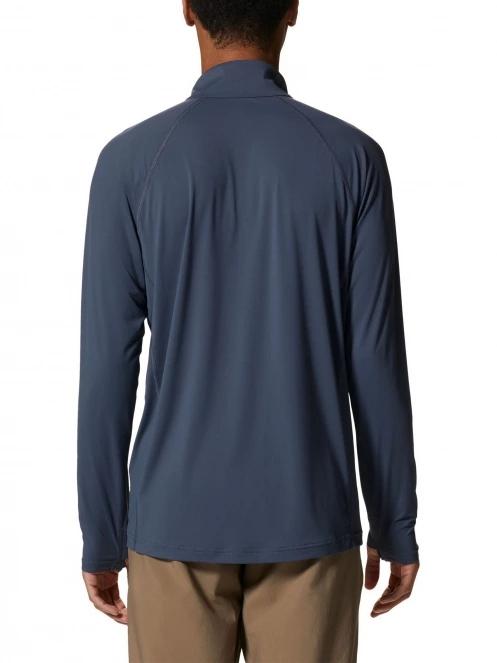 Mountain Hardwear Crater Lake 1/2 Zip férfi hosszú ujjú póló kék színben 4