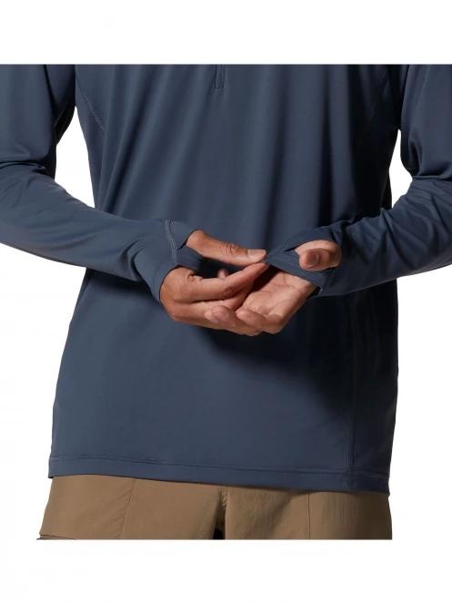 Mountain Hardwear Crater Lake 1/2 Zip férfi hosszú ujjú póló kék színben 6