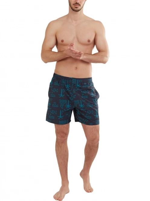 Fundango Bono Print Boardshort férfi boardshort kék színben 4