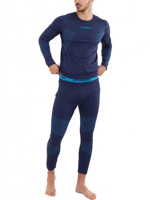 Fundango Seamless Baselayer Set férfi aláöltöző szett sötétkék színben 4