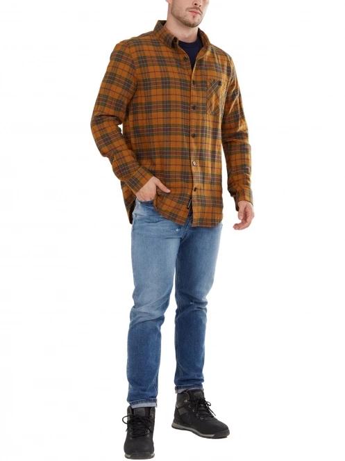 Fundango Harris Shirt férfi hosszú ujjú ing barna színben 4