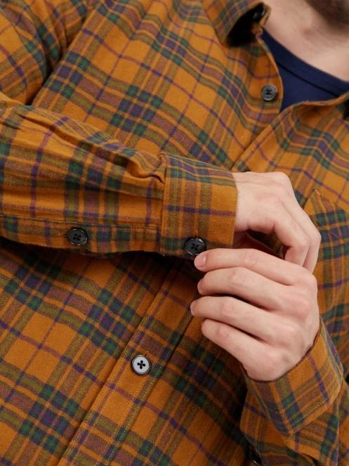 Fundango Harris Shirt férfi hosszú ujjú ing barna színben 7