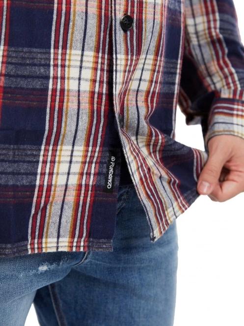 Fundango Harris Shirt férfi hosszú ujjú ing sötétkék színben 6