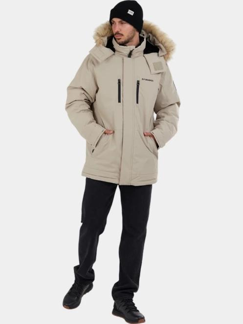 Fundango Spirit Parka Jacket férfi télikabát homok színben 4
