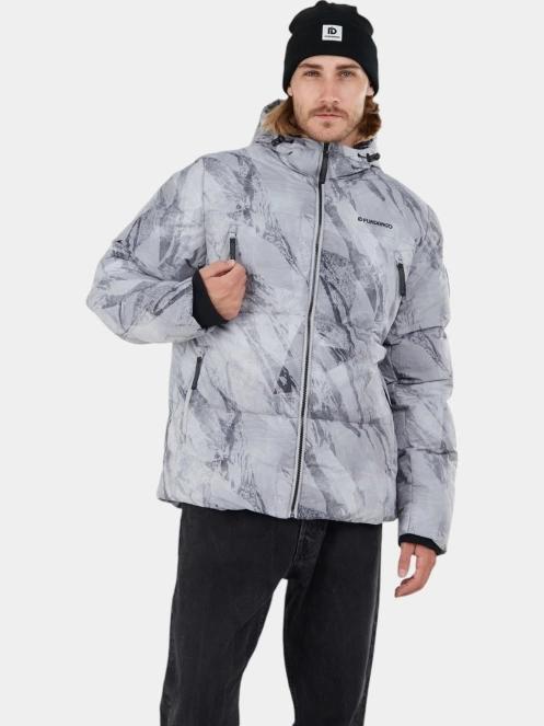 Fundango Ewan Puffer Jacket férfi átmeneti kabát szürke színben 5