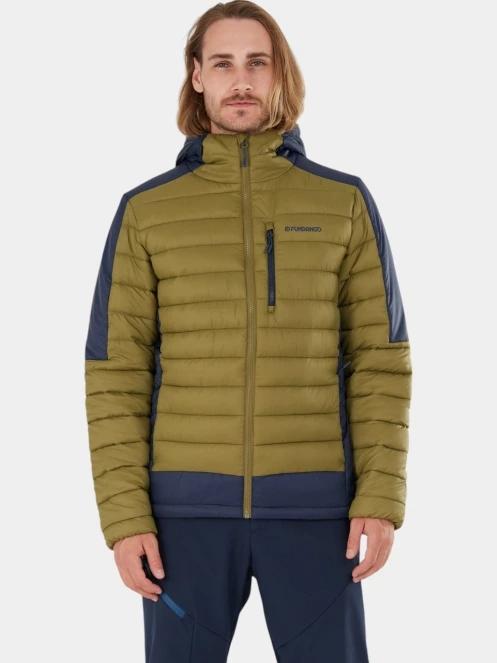 Fundango Matt Hooded Jacket férfi steppelt átmeneti kabát zöld színben 2