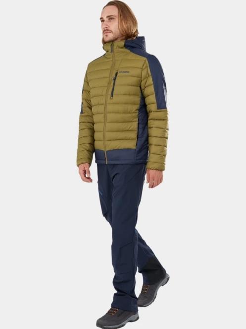 Fundango Matt Hooded Jacket férfi steppelt átmeneti kabát zöld színben 4