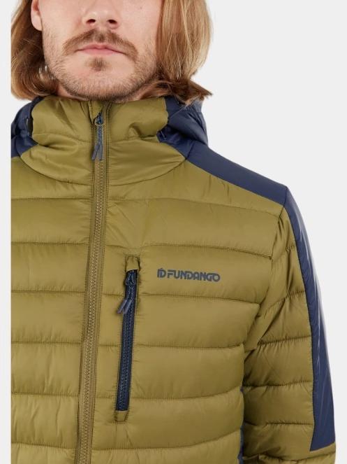 Fundango Matt Hooded Jacket férfi steppelt átmeneti kabát zöld színben 6