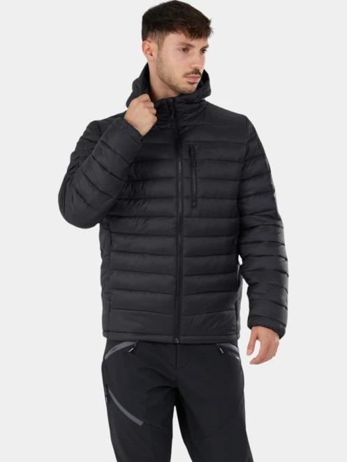 Fundango Matt Hooded Jacket férfi steppelt átmeneti kabát fekete színben 5
