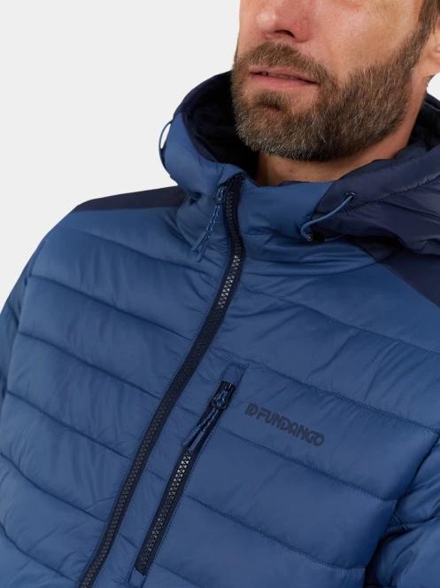 Fundango Matt Hooded Jacket férfi steppelt átmeneti kabát kék színben 6