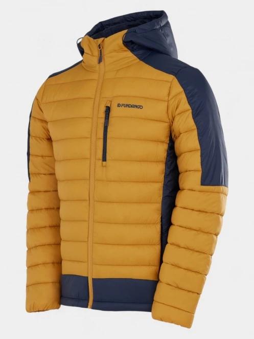 Fundango Matt Hooded Jacket férfi steppelt átmeneti kabát sárga színben 9