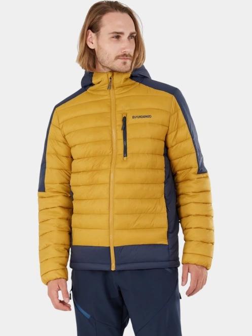 Fundango Matt Hooded Jacket férfi steppelt átmeneti kabát sárga színben 5