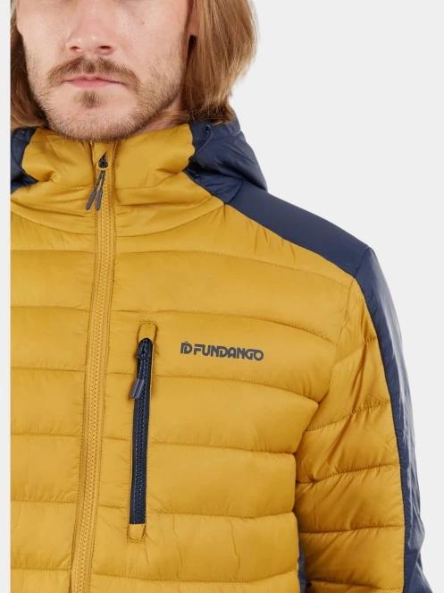 Fundango Matt Hooded Jacket férfi steppelt átmeneti kabát sárga színben 6
