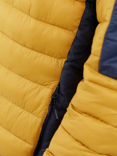 Fundango Matt Hooded Jacket férfi steppelt átmeneti kabát sárga színben 7