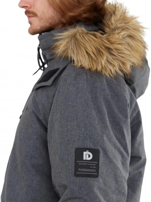 Fundango Spirit Parka Jacket férfi télikabát szürke színben 6