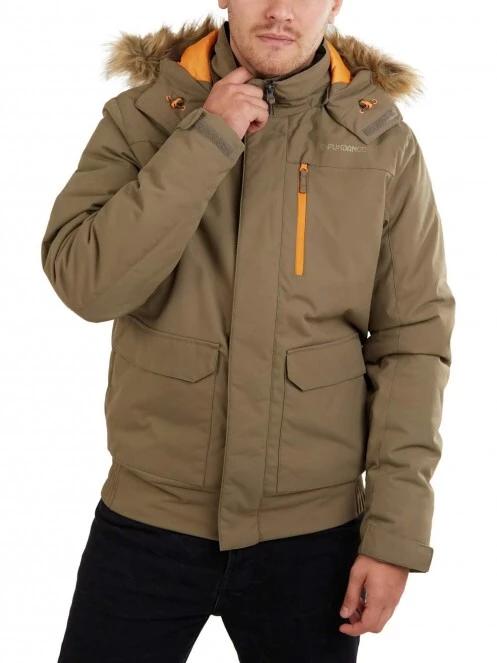 Fundango Carbone Bomber Jacket férfi utcai kabát barna színben 4