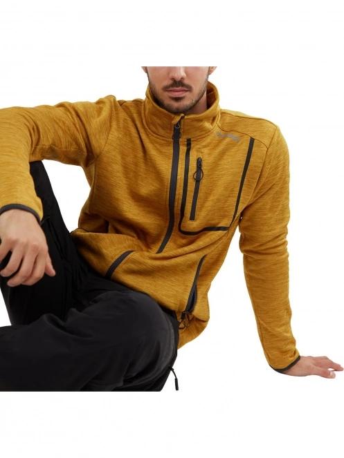 Fundango Jefferson Fleece Jacket férfi polár pulóver barna színben 5