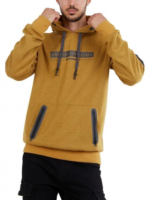 Fundango Force Tech Pullover férfi pulóver barna színben 5