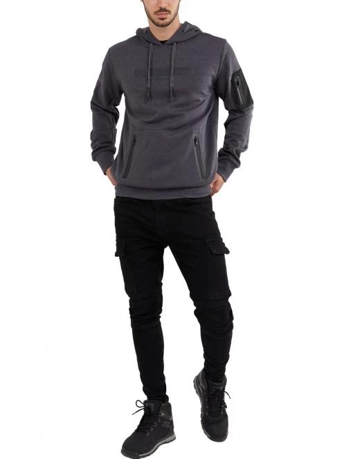 Fundango Force Tech Pullover férfi pulóver szürke színben 4