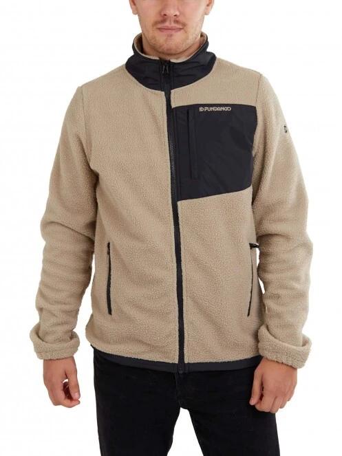 Fundango Haven Hybrid Jacket férfi polár pulóver homok színben 2