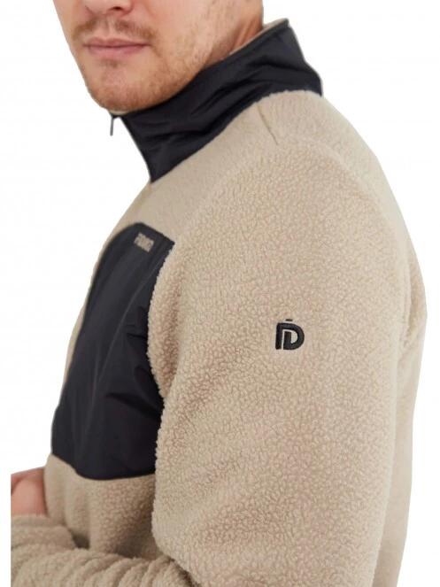 Fundango Haven Hybrid Jacket férfi polár pulóver homok színben 4