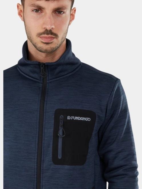 Fundango Jefferson Fleece Jacket férfi polár pulóver kék színben 7