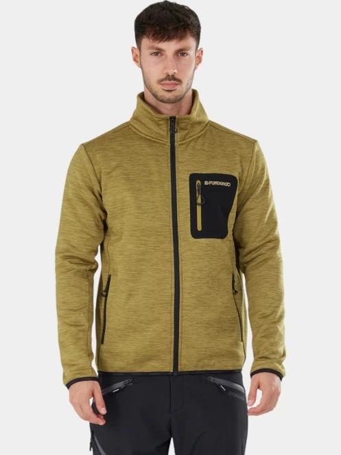 Fundango Jefferson Fleece Jacket férfi polár pulóver zöld színben 2