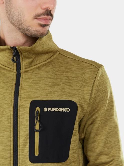 Fundango Jefferson Fleece Jacket férfi polár pulóver zöld színben 5