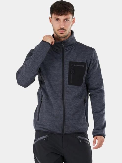 Fundango Jefferson Fleece Jacket férfi polár pulóver szürke színben 5