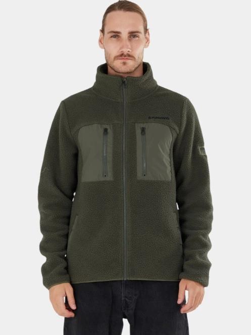 Fundango Haven Hybrid Jacket férfi pulóver zöld színben 2