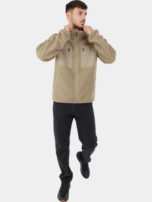 Fundango Haven Hybrid Jacket férfi pulóver homok színben 4