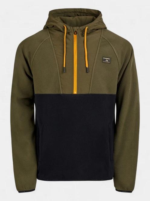 Fundango Carlos Fleece Pullover férfi kapucnis pulóver zöld színben 6