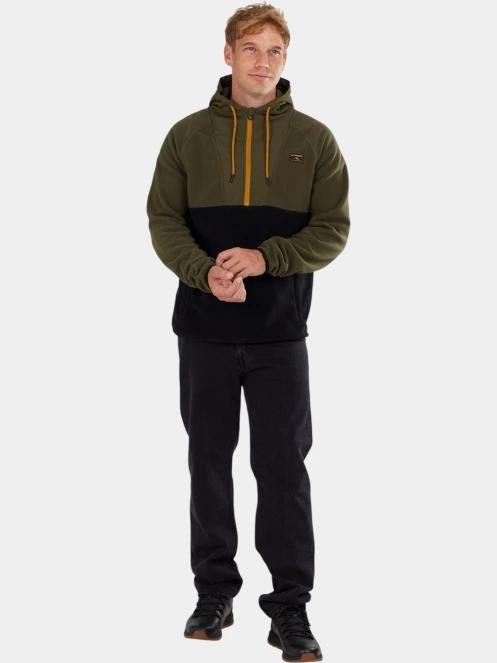 Fundango Carlos Fleece Pullover férfi kapucnis pulóver zöld színben 4