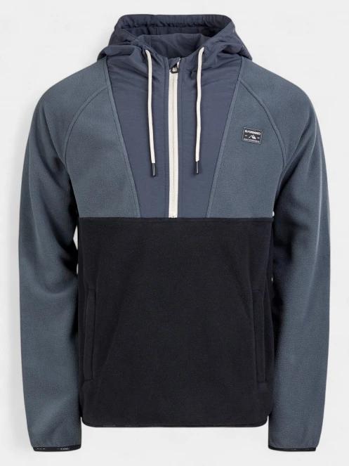 Fundango Carlos Fleece Pullover férfi kapucnis pulóver szürke színben 7