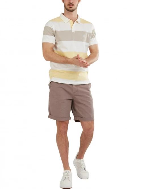 Fundango Incognito Stripe Poloshirt férfi galléros póló sárga színben 4
