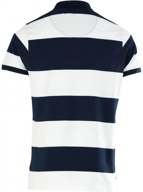 Fundango Incognito Stripe Poloshirt férfi galléros póló sötétkék színben 8