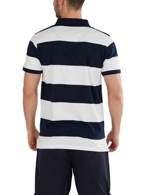 Fundango Incognito Stripe Poloshirt férfi galléros póló sötétkék színben 3