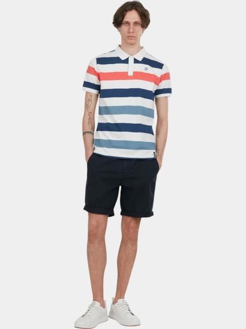 Fundango Incognito Stripe Poloshirt férfi galléros póló piros színben 4
