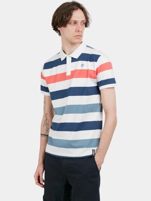 Fundango Incognito Stripe Poloshirt férfi galléros póló piros színben 5