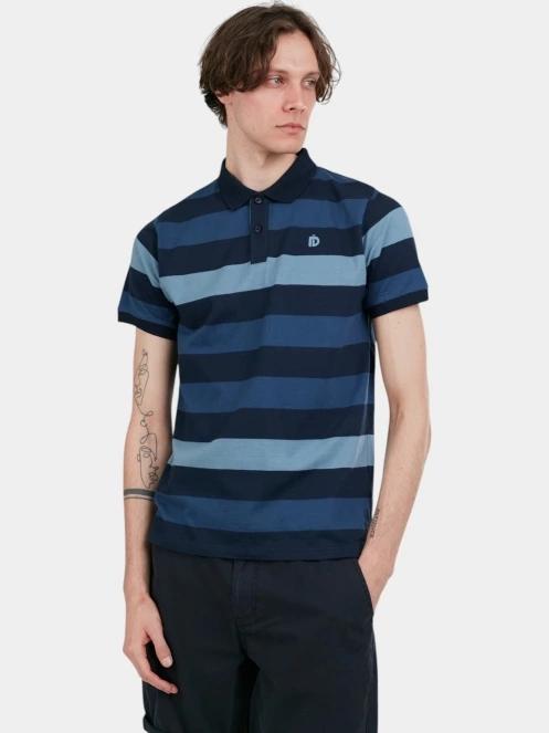 Fundango Incognito Stripe Poloshirt férfi galléros póló sötétkék színben 2
