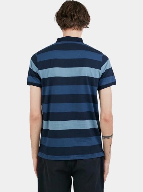 Fundango Incognito Stripe Poloshirt férfi galléros póló sötétkék színben 3