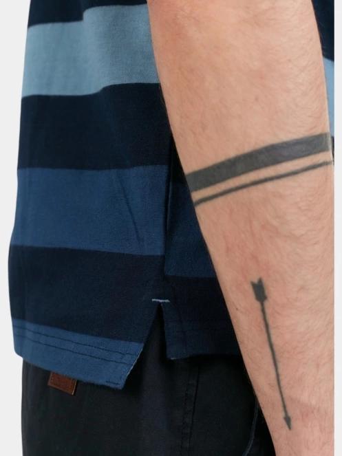 Fundango Incognito Stripe Poloshirt férfi galléros póló sötétkék színben 6