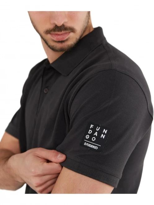 Fundango Molton Poloshirt férfi galléros póló szürke színben 4