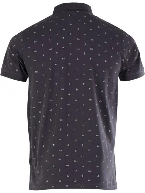 Fundango Incognito Pattern Poloshirt férfi galléros póló fekete színben 7