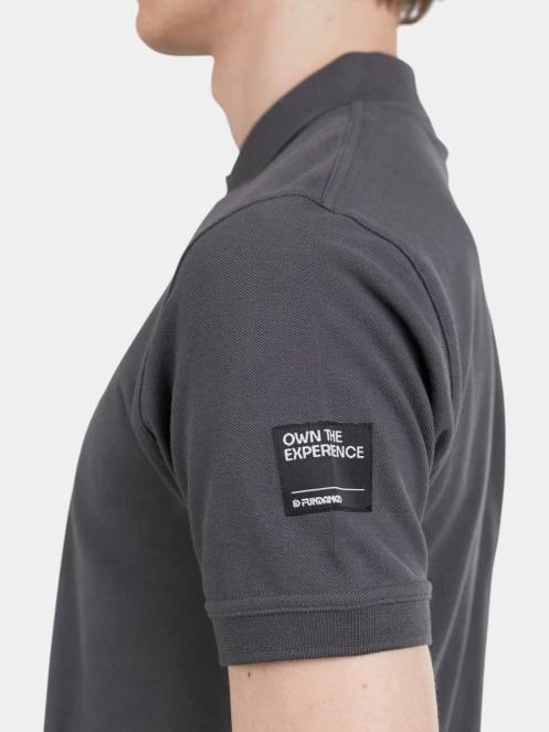 Fundango Insignia Poloshirt férfi galléros póló szürke színben 6