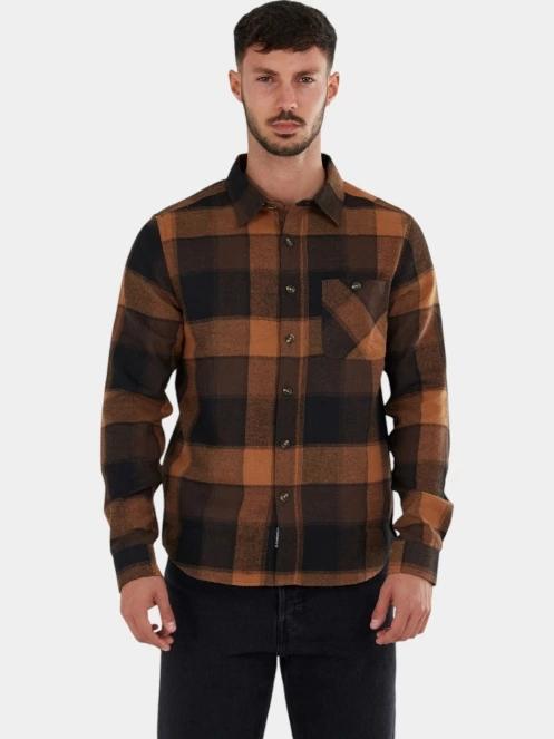 Fundango Harris Shirt férfi hosszú ujjú ing barna színben 2