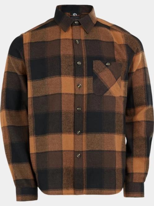 Fundango Harris Shirt férfi hosszú ujjú ing barna színben 8